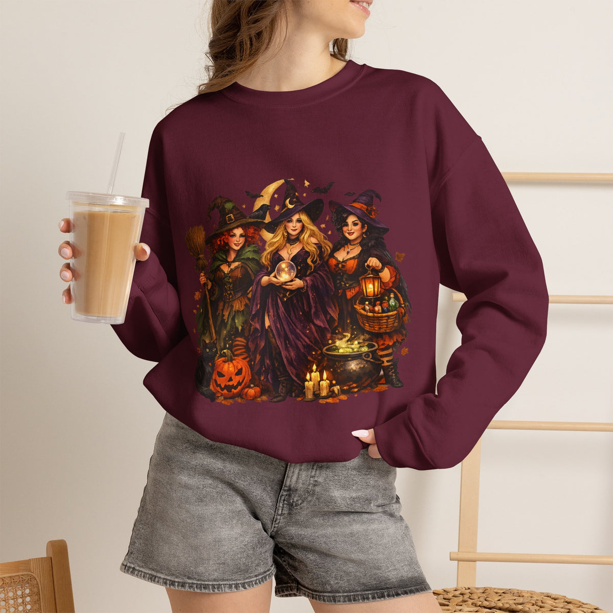 Unisex Halloween witch sweatshirt