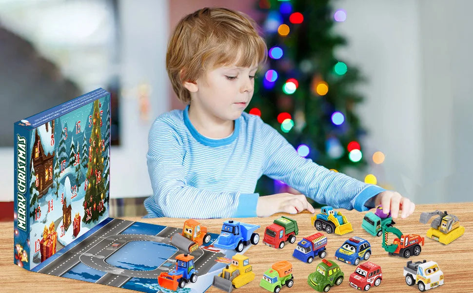 2026 Advent Calendar for Kids Boys 24 Days to Christmas Countdown Calendar with Refreshment Car Set