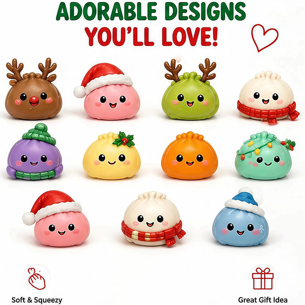 New Christmas Squishies Advent Calendar 24 Days Countdown Adviento Navidad Dumpling Squishy Slow Rising Squeeze Home Decor Gift
