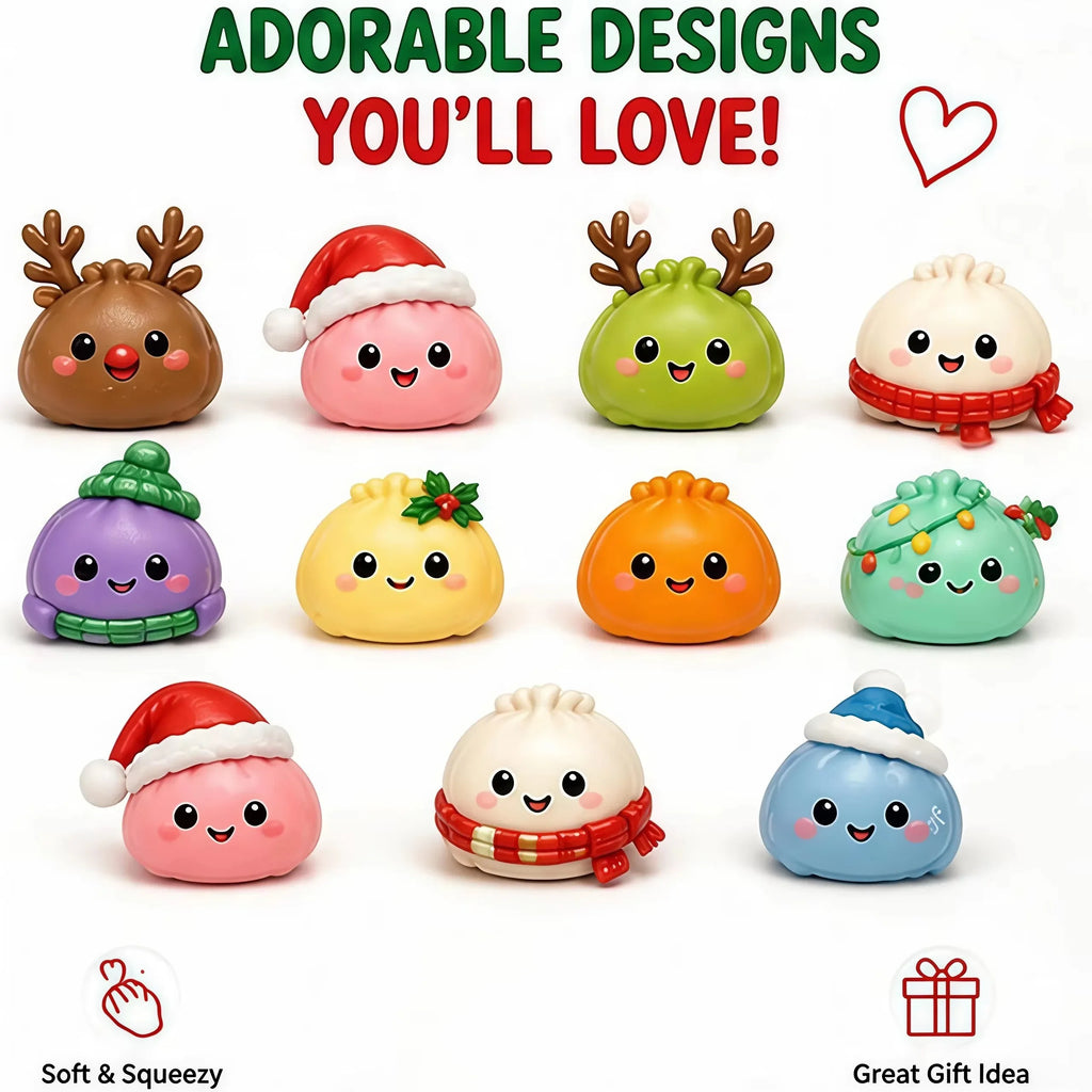 New Christmas Squishies Advent Calendar 24 Days Countdown Adviento Navidad Dumpling Squishy Slow Rising Squeeze Home Decor Gift