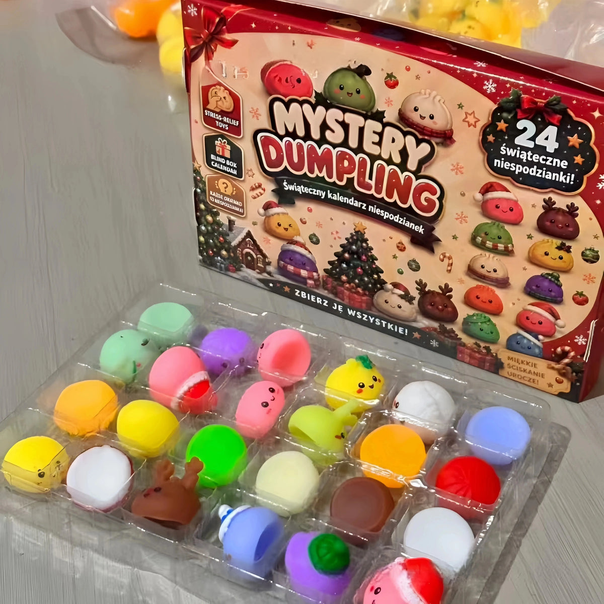 New Christmas Squishies Advent Calendar 24 Days Countdown Adviento Navidad Dumpling Squishy Slow Rising Squeeze Home Decor Gift