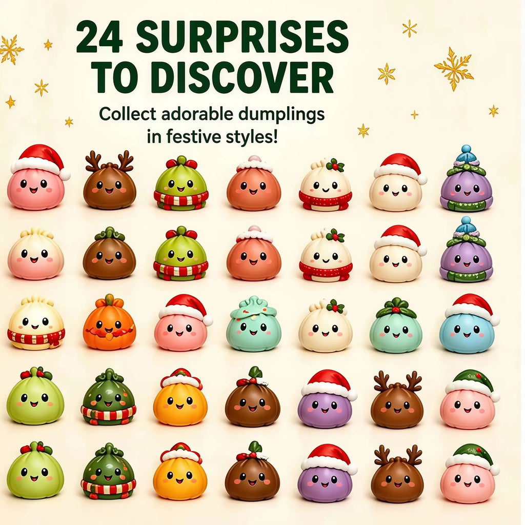 New Christmas Squishies Advent Calendar 24 Days Countdown Adviento Navidad Dumpling Squishy Slow Rising Squeeze Home Decor Gift