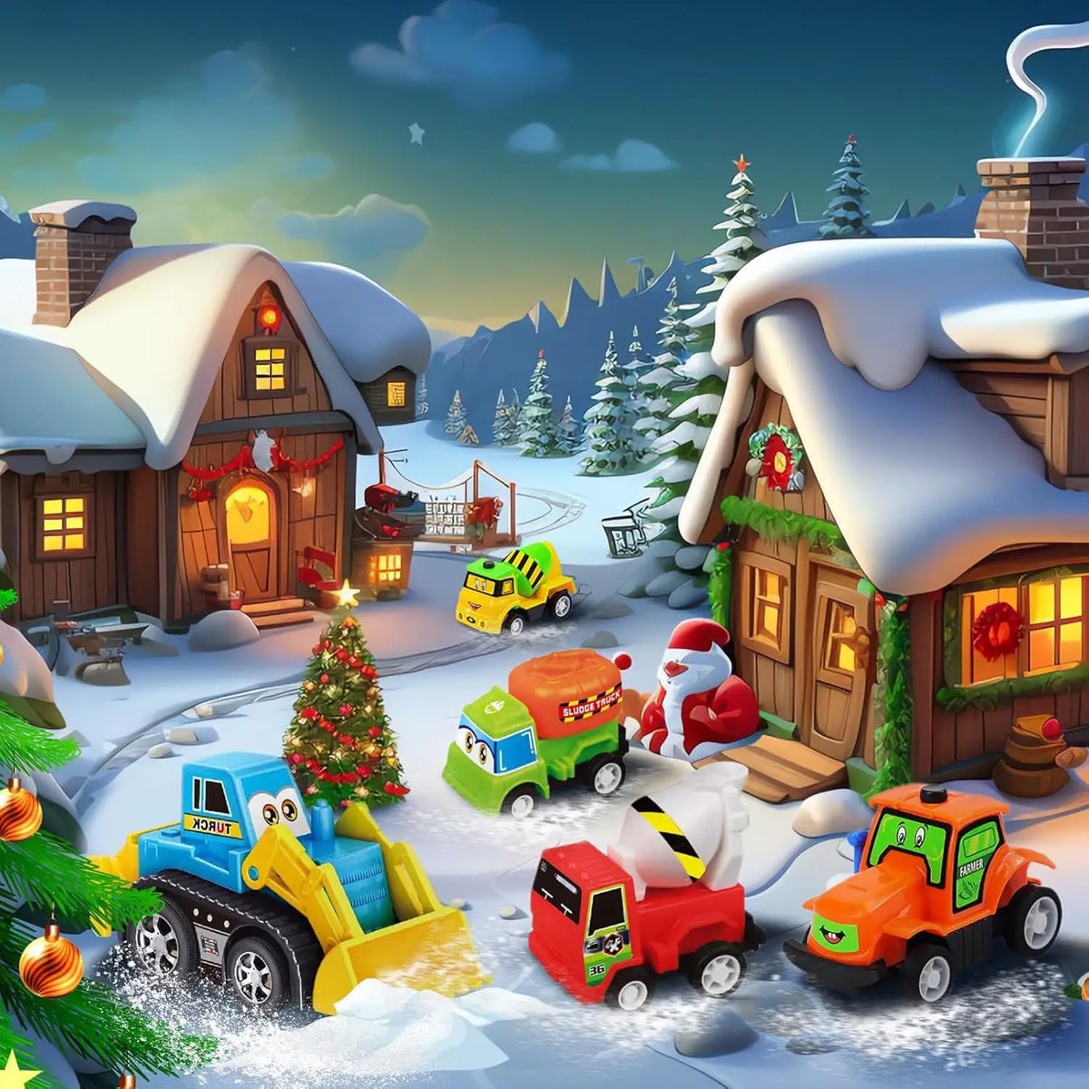 2026 Advent Calendar for Kids Boys 24 Days to Christmas Countdown Calendar with Refreshment Car Set