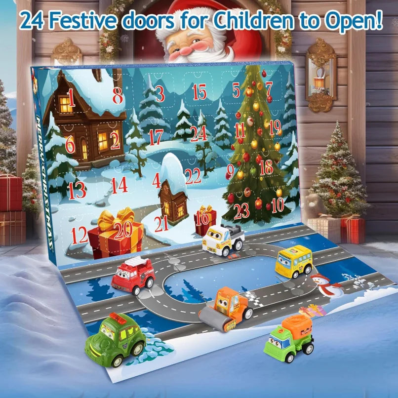 2026 Advent Calendar for Kids Boys 24 Days to Christmas Countdown Calendar with Refreshment Car Set