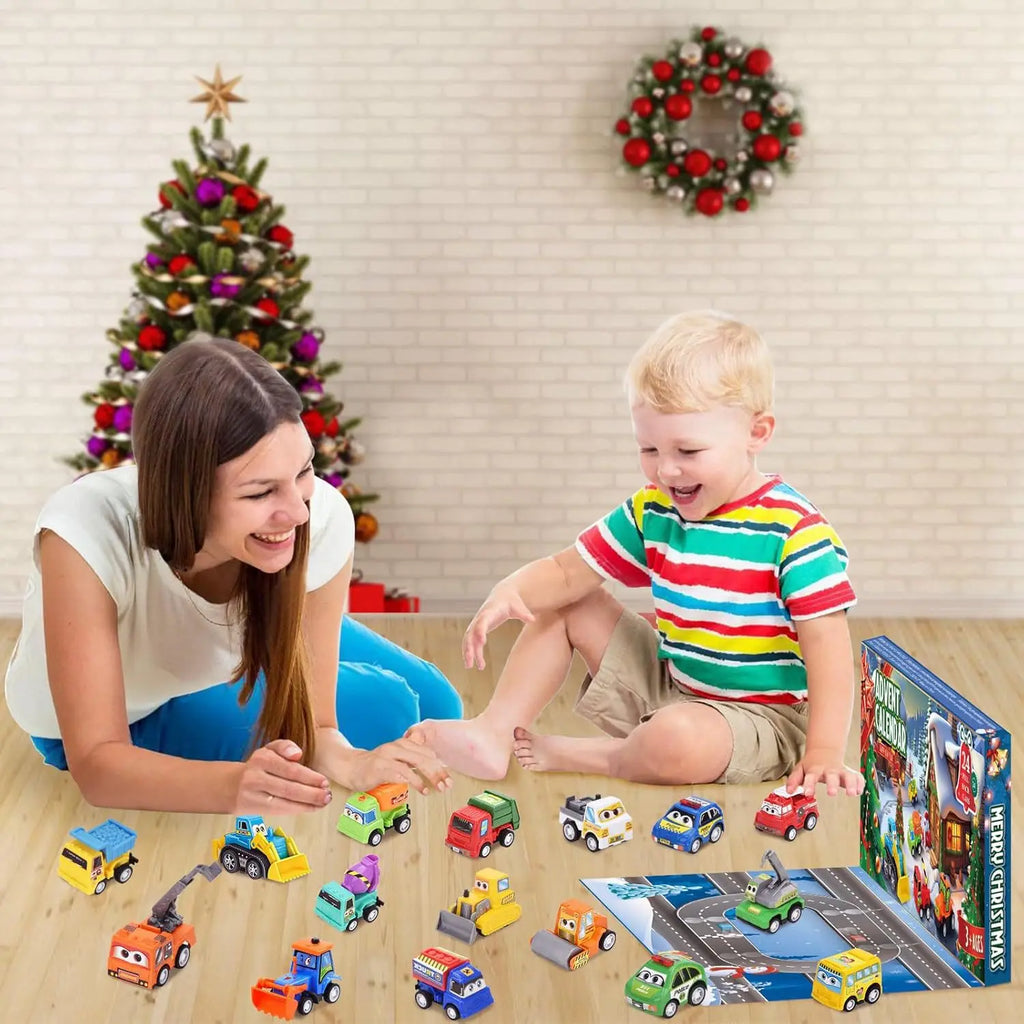 2026 Advent Calendar for Kids Boys 24 Days to Christmas Countdown Calendar with Refreshment Car Set