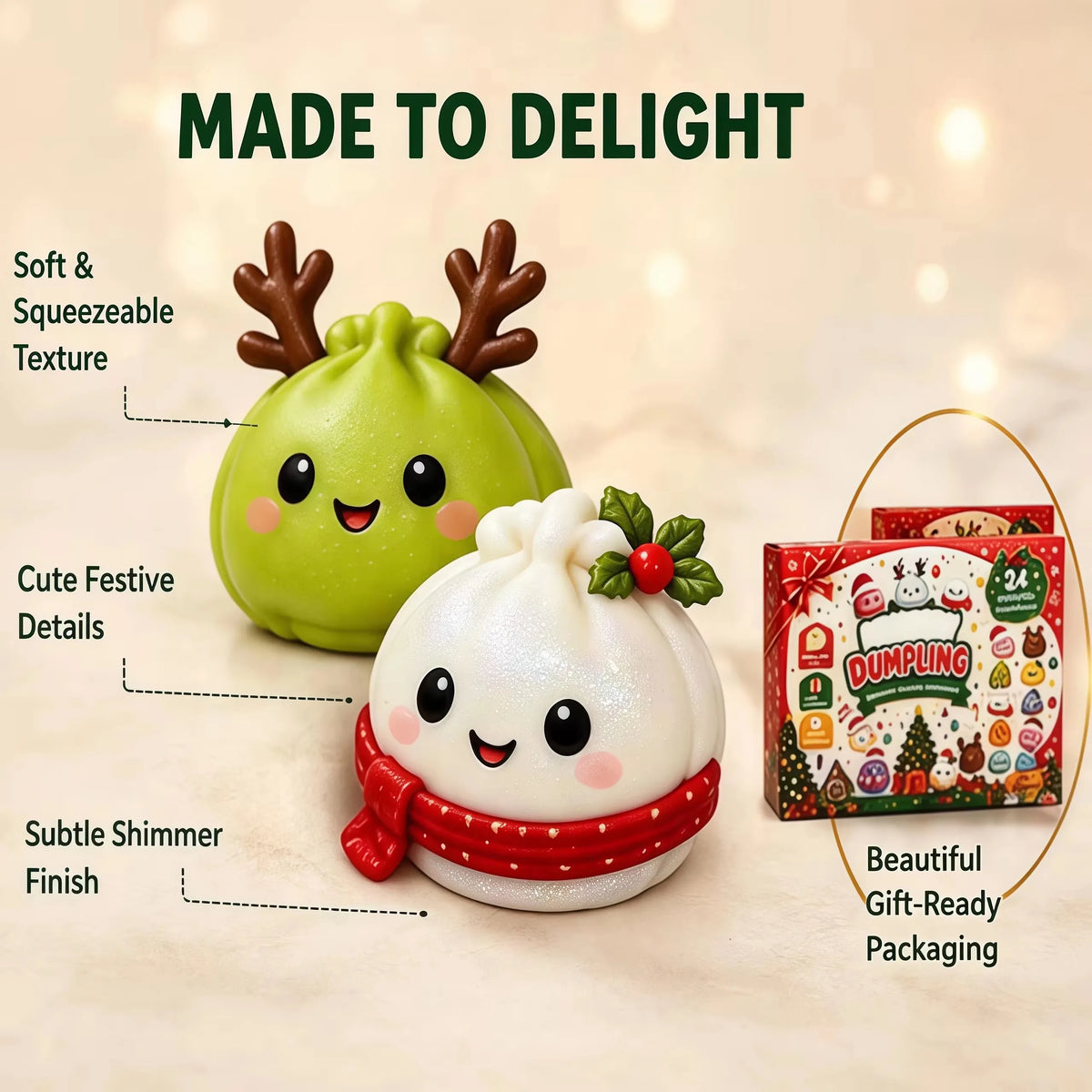 New Christmas Squishies Advent Calendar 24 Days Countdown Adviento Navidad Dumpling Squishy Slow Rising Squeeze Home Decor Gift