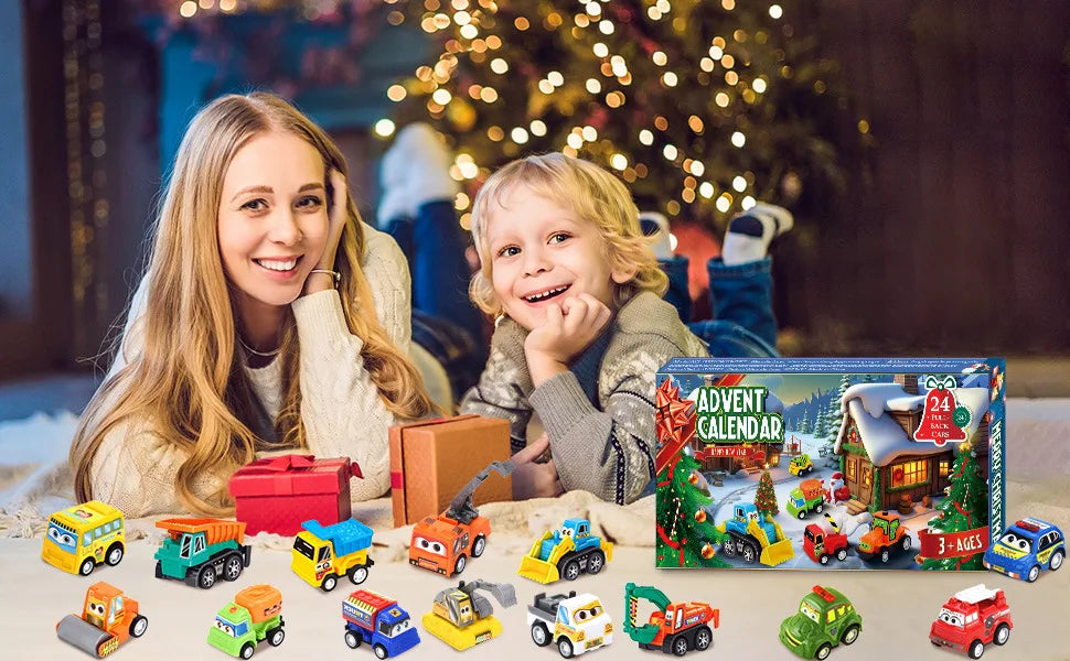 2026 Advent Calendar for Kids Boys 24 Days to Christmas Countdown Calendar with Refreshment Car Set